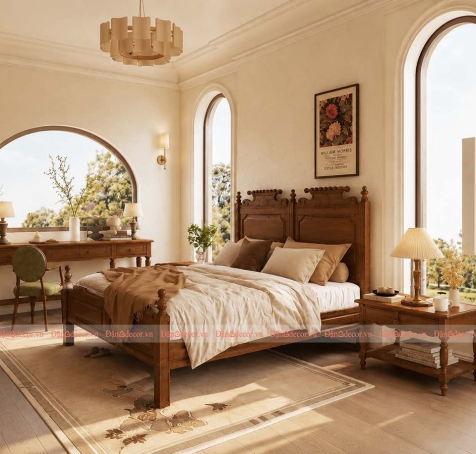 Mẫu Phòng Ngủ Rustic Hiện Đại Sang Trọng
