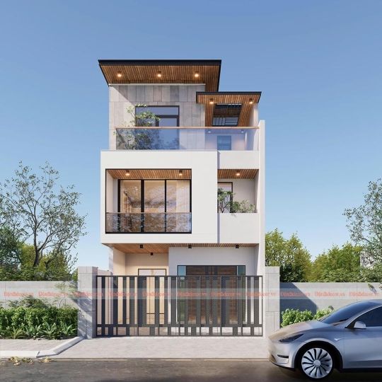 Mẫu Nhà Phố 3 Tầng Hiện Đại Thanh Lịch