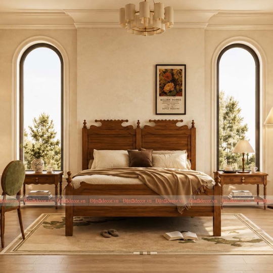 Mẫu Phòng Ngủ Rustic Hiện Đại Sang Trọng