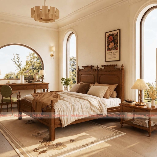 Mẫu Phòng Ngủ Rustic Hiện Đại Sang Trọng