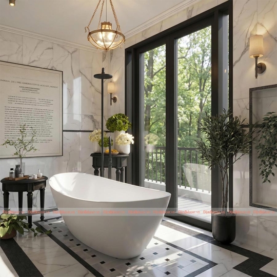 Mẫu Phòng Vệ Sinh Tân Cổ Điển Sang Trọng