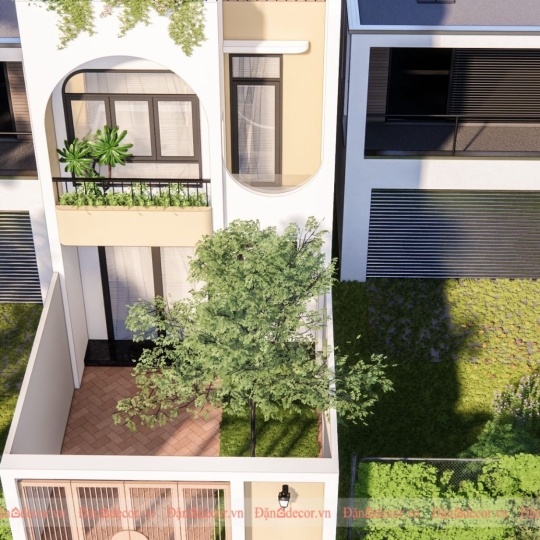 Mẫu Nhà Phố 3 Tầng, Phong Cách Thiết Kế Địa Trung Hải