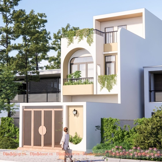 Mẫu Nhà Phố 3 Tầng, Phong Cách Thiết Kế Địa Trung Hải