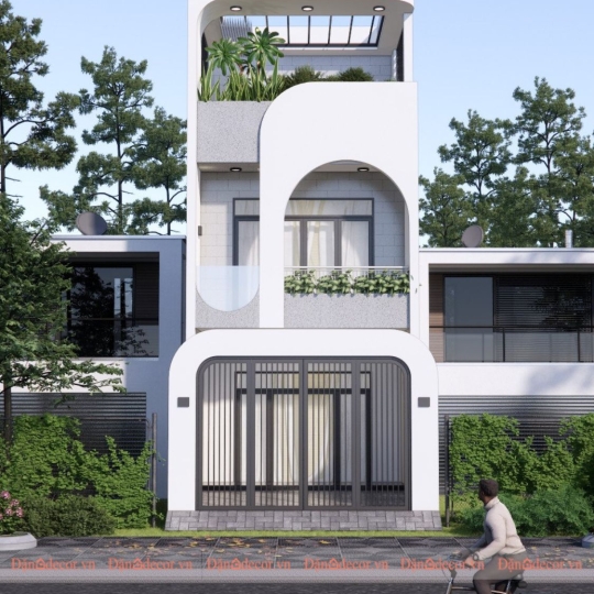Mẫu Nhà Phố 3 Tầng, Phong Cách Thiết Kế Địa Trung Hải