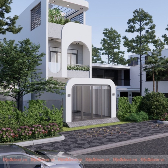 Mẫu Nhà Phố 3 Tầng, Phong Cách Thiết Kế Địa Trung Hải