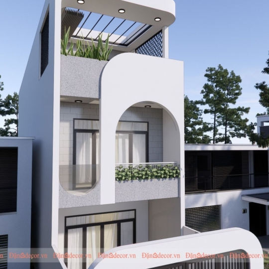 Mẫu Nhà Phố 3 Tầng, Phong Cách Thiết Kế Địa Trung Hải