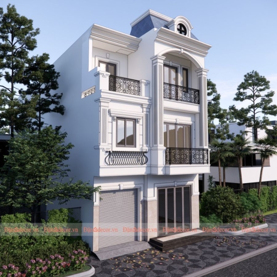 Mẫu Thiết Kế Nhà 1 Trệt 2 Lầu Phong Cách Tân Cổ Điển