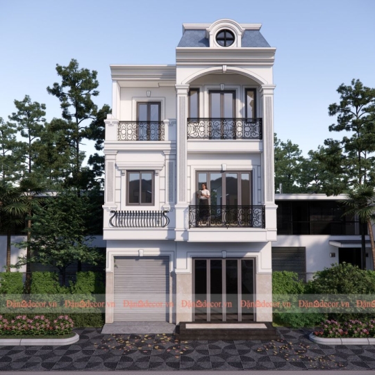 Mẫu Thiết Kế Nhà 1 Trệt 2 Lầu Phong Cách Tân Cổ Điển