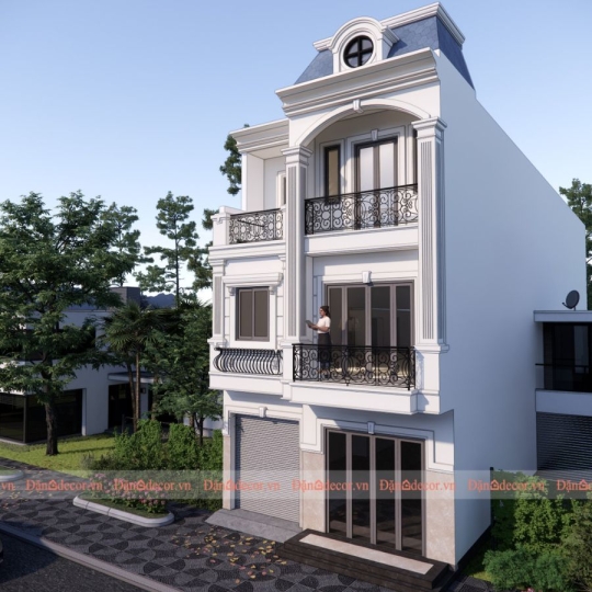Mẫu Thiết Kế Nhà 1 Trệt 2 Lầu Phong Cách Tân Cổ Điển