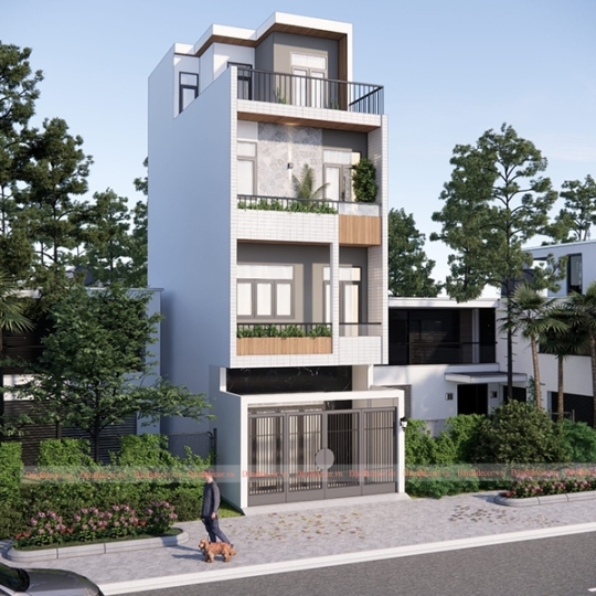 Thiết Kế Nhà 3 Tầng Phong Cách Hiện Đại , Kết Hợp Tối Giản