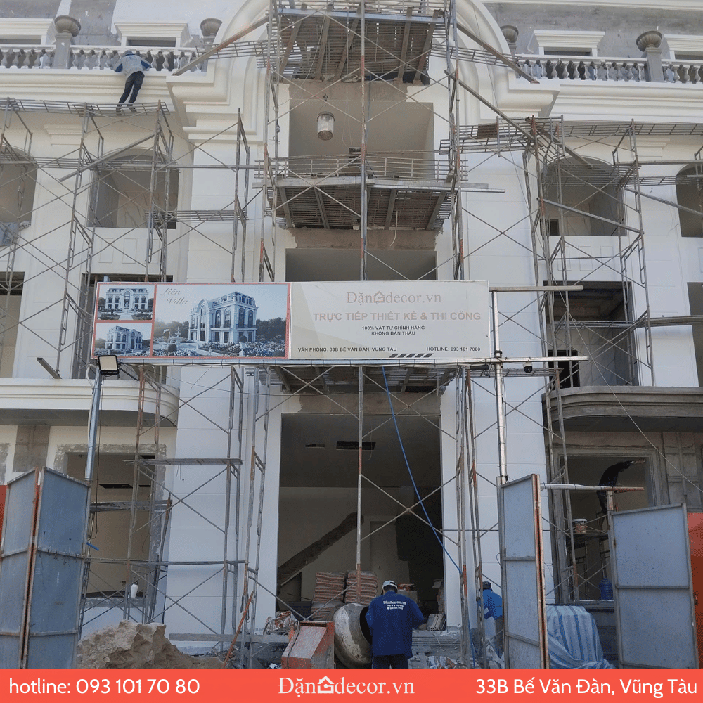 trét vôi tại công trình tại Liên Villa tại Trần Phú, Vũng Tàu