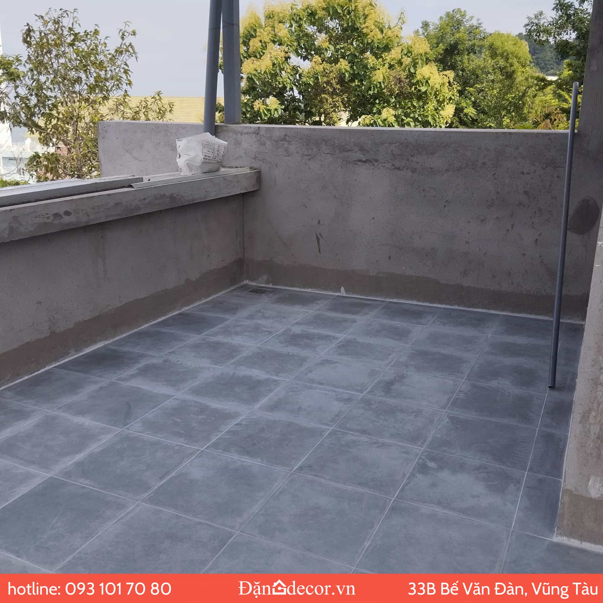 Tiến Độ Hoan's House đường Trần Phú, Vũng Tàu: Kỹ Thuật Lát Gạch Sân Thượng
