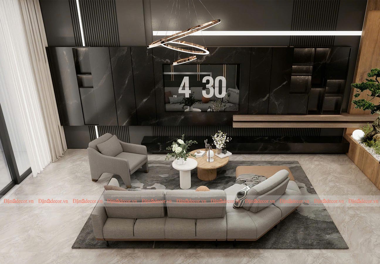 Mẫu phòng khách hiện đại sang trọng thiết kế bởi Đặng Decor tại Vũng Tàu.